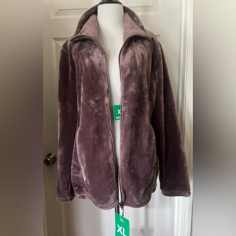 Women's Luxe Plush Violet Jacket - super soft & smooth